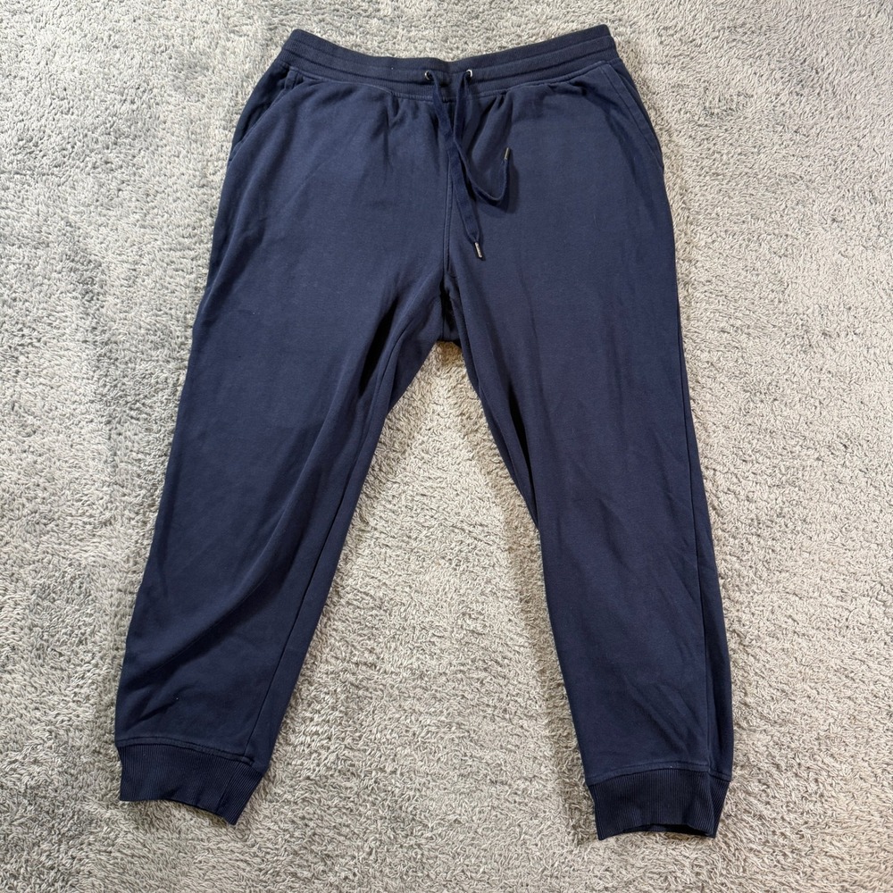 Orvis Classic Collection Mens Large Navy Blue Jogger Sweatpants Drawstring Waist